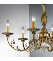 Chandelier classique PISANI laiton antique 6 ampoules