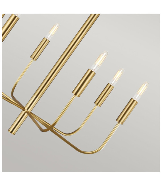 Brianna pendant lamp Steel and linen lampshade Burnished brass