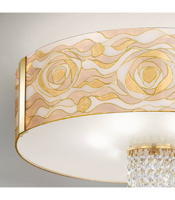 Plafón de diseño EMOZIONE 24 quilates Oro 6 bombillas