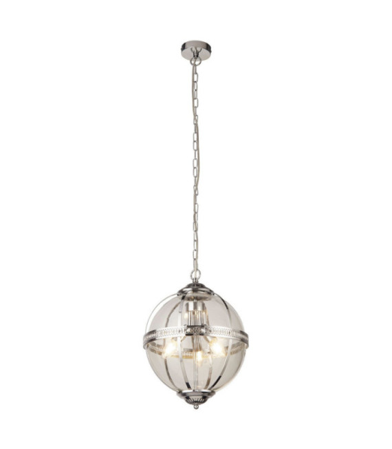 Coronet Pendelleuchte Weichstahl, Chromglas