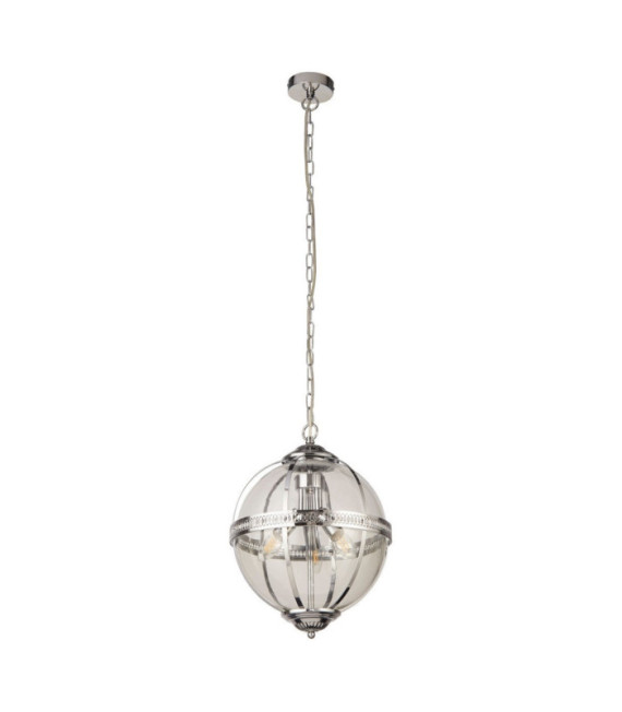 Coronet pendant light Mild steel, Chrome glass