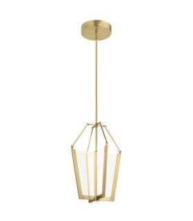 Lámpara colgante LED Kichler Hierro, guía de luz transparente, acrílico, aluminio Oro champán