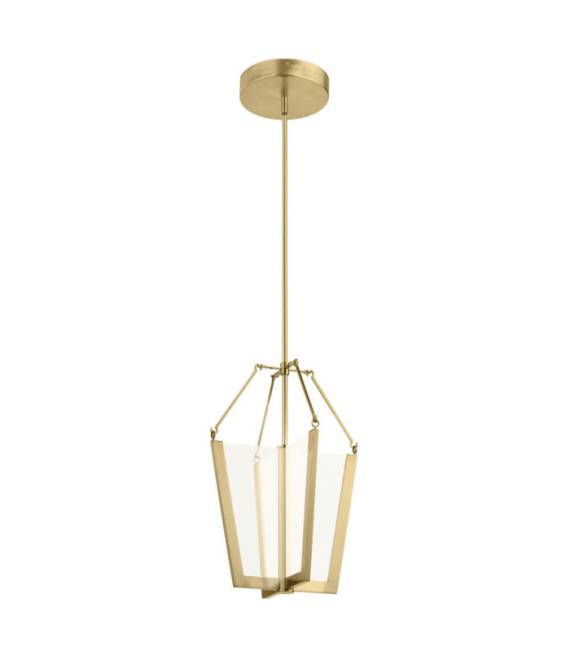 Lampada a sospensione LED Kichler Ferro, guida luminosa trasparente, acrilico, alluminio Oro champagne
