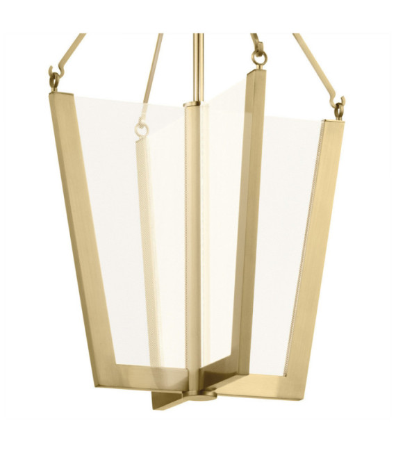 Lampada a sospensione LED Kichler Ferro, guida luminosa trasparente, acrilico, alluminio Oro champagne