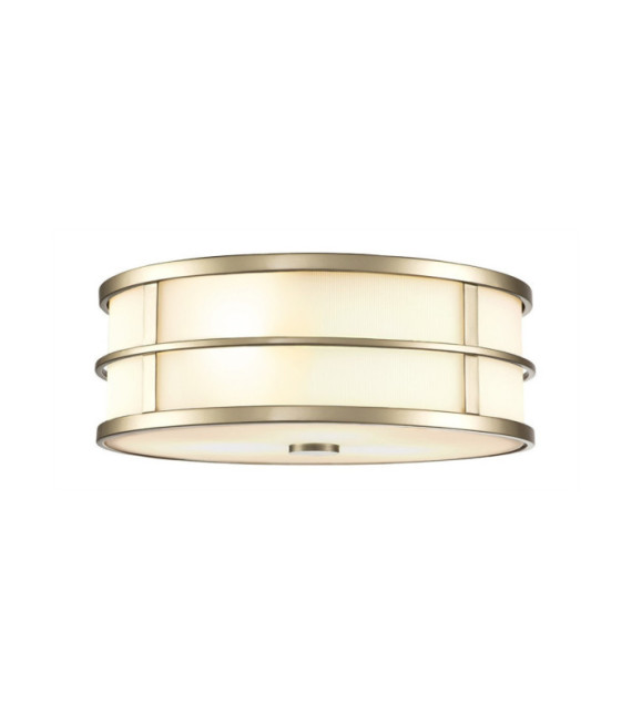 Plafonnier Fusion Verre Opale,Acier Laiton naturel peint