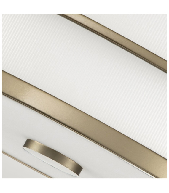Plafonnier Fusion Verre Opale,Acier Laiton naturel peint