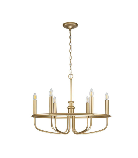 Lampada a sospensione Capitol Acciaio Ottone naturale verniciato