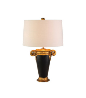 Lampada da tavolo Gallier Tessuto, resina, acciaio Nero, Oro
