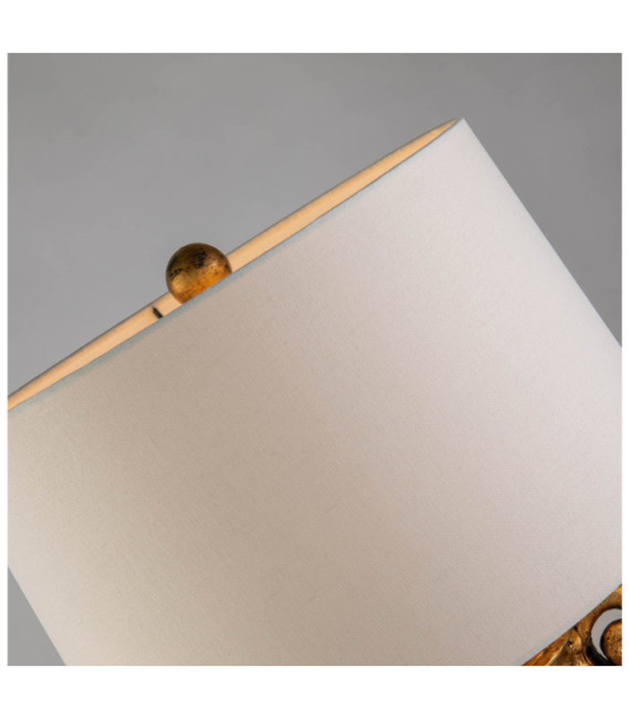 Lampada da tavolo Gallier Tessuto, resina, acciaio Nero, Oro