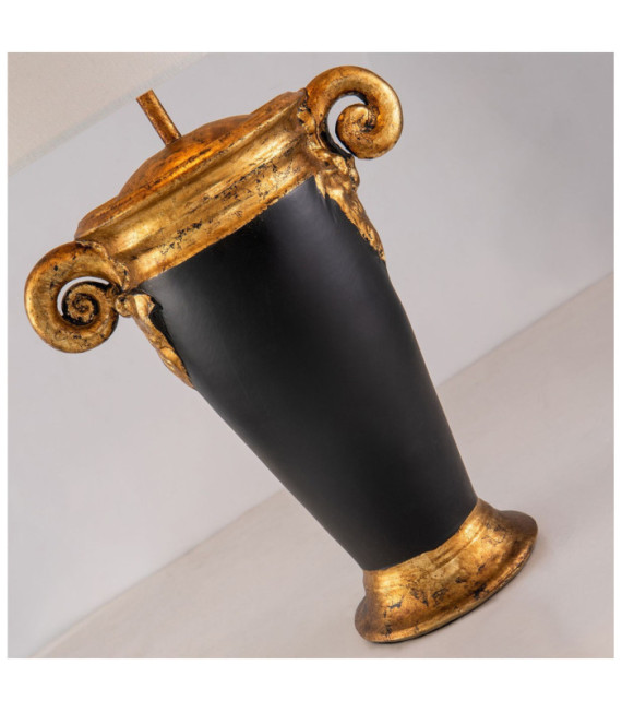 Gallier Tischlampe Stoff, Harz, Stahl Schwarz, Gold