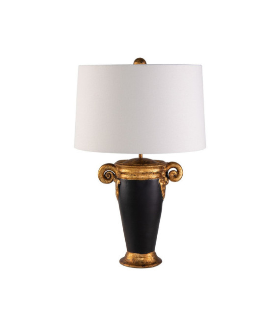 Gallier Tischlampe Stoff, Harz, Stahl Schwarz, Gold