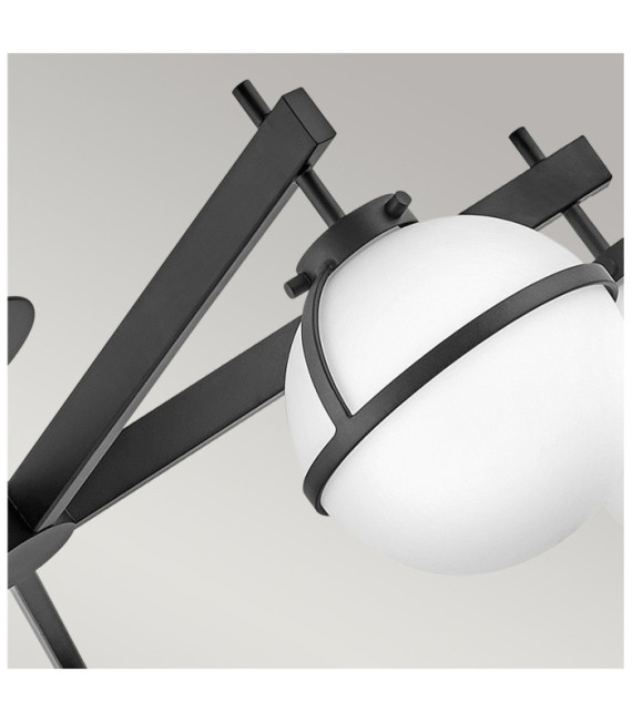 Hollis Ceiling Light Opal Glass, Black Steel