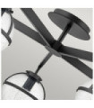 Plafonnier Hollis Acier,verre grainé transparent Noir