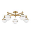 Hollis Ceiling Light Opal Glass, Heritage Brass Steel