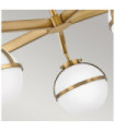 Hollis Ceiling Light Opal Glass, Heritage Brass Steel