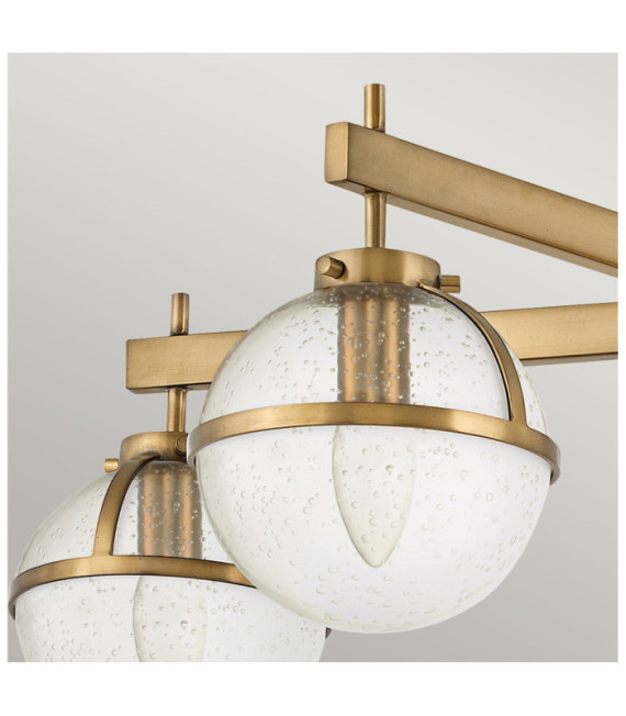 Lámpara de techo Hollis Acero, vidrio granulado transparente Brass Heritage