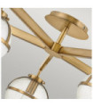 Hollis ceiling light Steel, transparent grained glass Brass Heritage