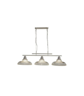 Bistro pendant light Mild steel, glass Light and satin silver