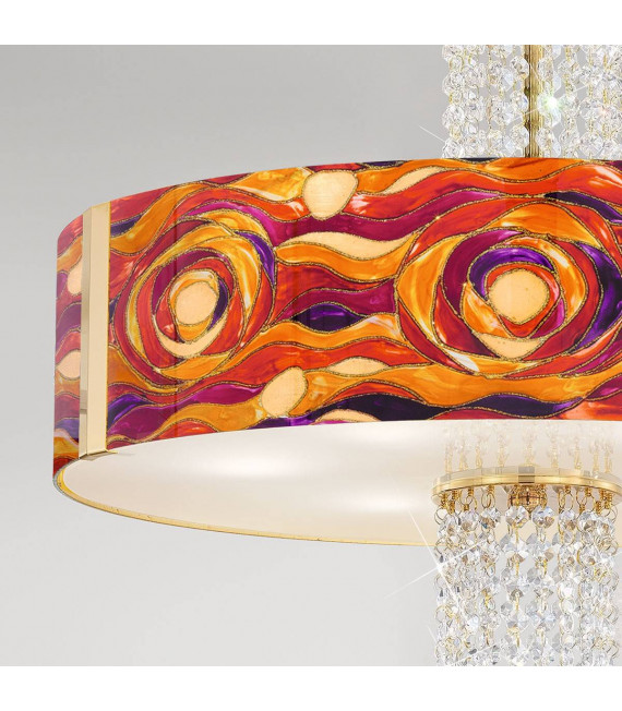 Lampada a sospensione design EMOZIONE 24 carati in oro 6 lampadine