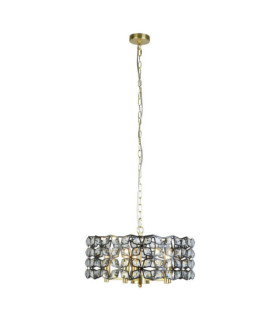 Lampada a sospensione Iris Acciaio dolce, vetro Ottone