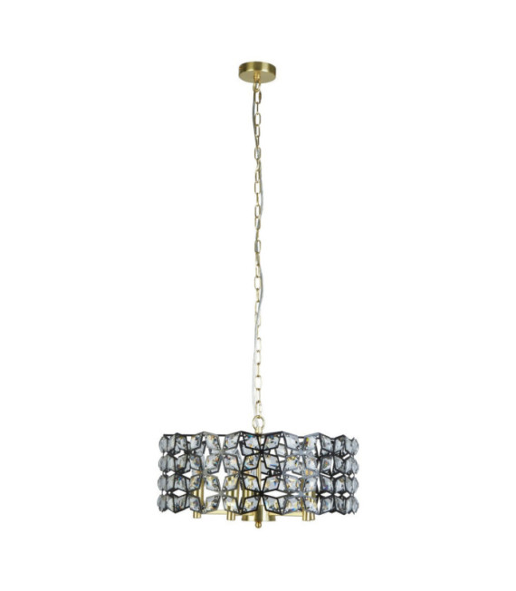 Lampada a sospensione Iris Acciaio dolce, vetro Ottone