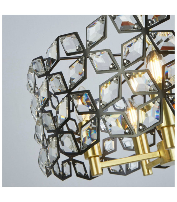Lampada a sospensione Iris Acciaio dolce, vetro Ottone