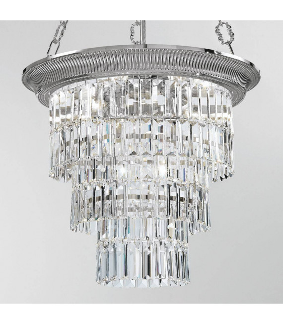 Lampadario classico MILORD CRYSTAL cromato 4 lampadine