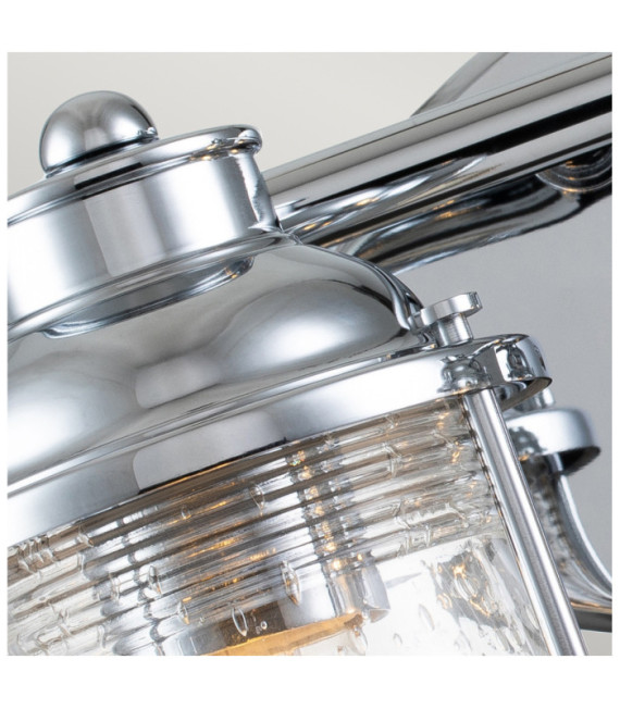 Kichler wall light Steel, transparent grained glass Polished chrome