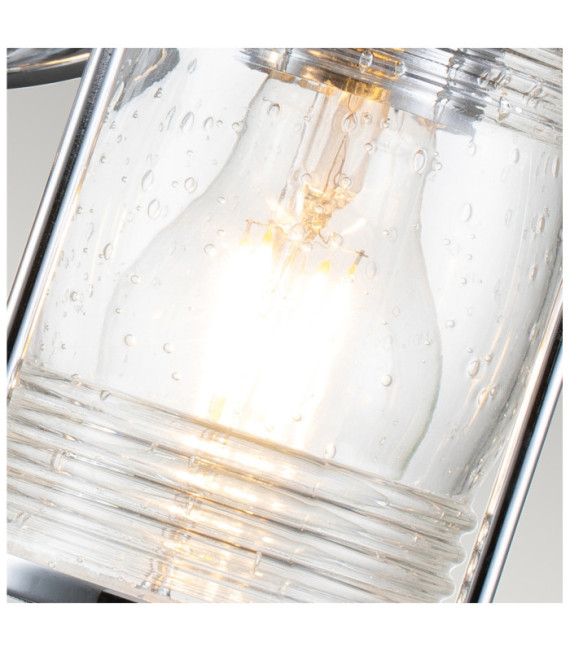 Kichler wall light Steel, transparent grained glass Polished chrome