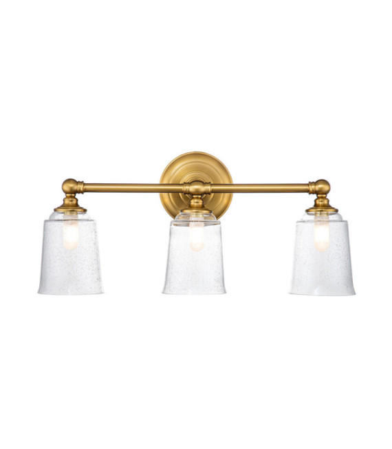 Lampada da parete Feiss Acciaio, vetro granato trasparente Ottone brunito