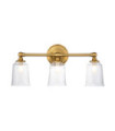 Applique murale Feiss Acier,verre grainé transparent Laiton bruni