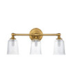 Applique murale Feiss Acier,verre grainé transparent Laiton bruni