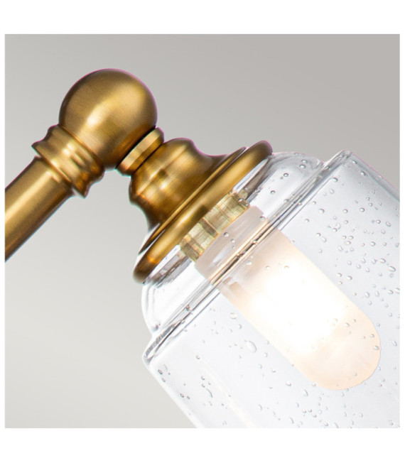 Applique murale Feiss Acier,verre grainé transparent Laiton bruni