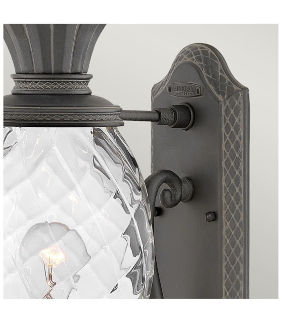 Outdoor wall light Plantation Transparent optical glass, aluminum Museum Black