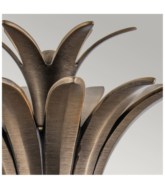 Plantation-Außenwandleuchte. Bernsteinfarbenes optisches Glas, innen geätzt, Aluminium brünierte Bronze