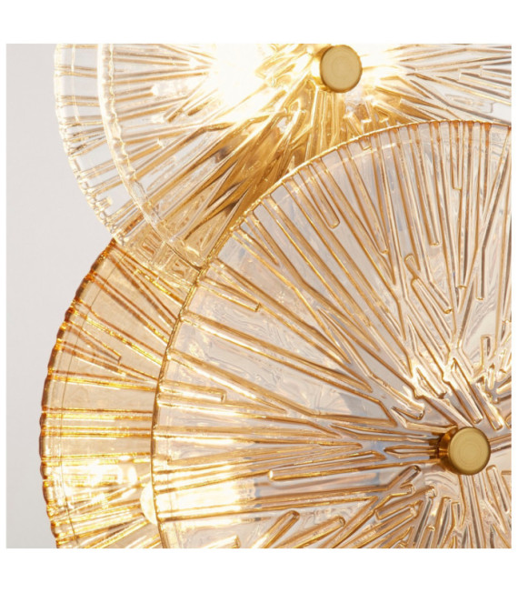 Wagon table lamp Mild steel, glass Brass