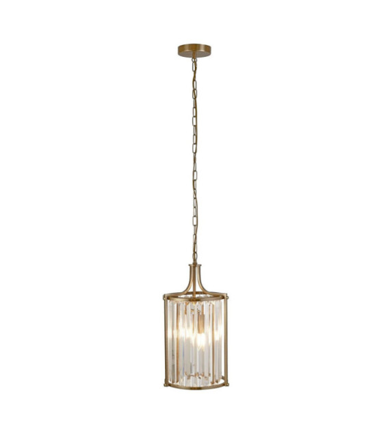 Victoria pendant light Mild steel Clear, antique brass