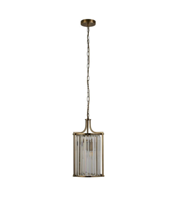 Victoria pendant light Mild steel Clear, antique brass