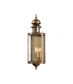 Lampada da parete con presa, ottone antico