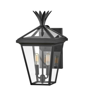 Palma exterior wall light Aluminum, transparent glass Black