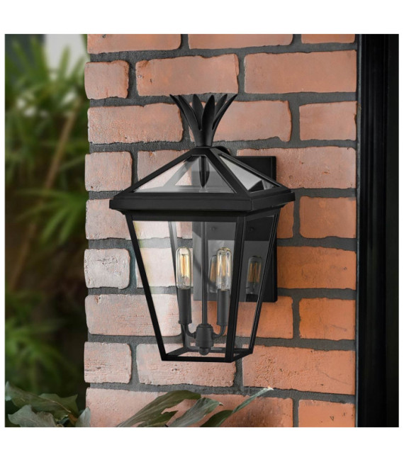 Palma exterior wall light Aluminum, transparent glass Black
