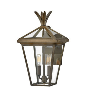 Außenwandleuchte Palma Aluminium, transparentes Glas Brünierte Bronze