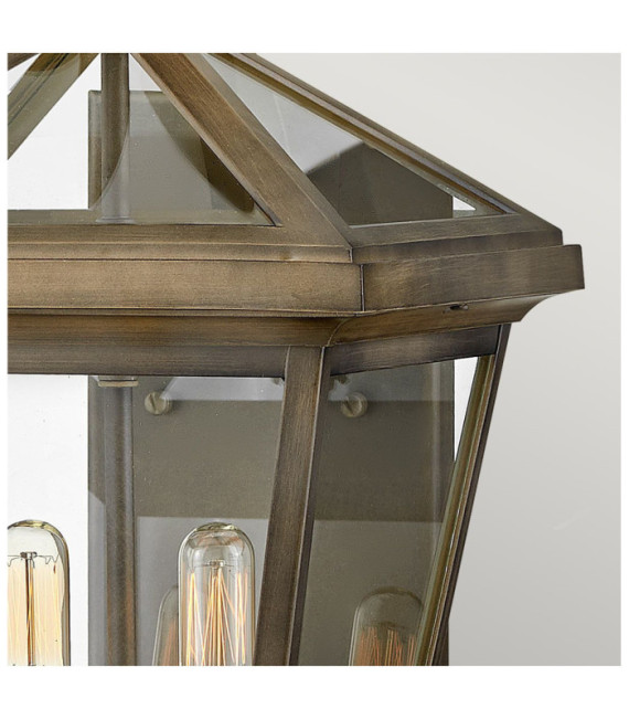 Palma aplique exterior Aluminio, cristal transparente Bronce bruñido
