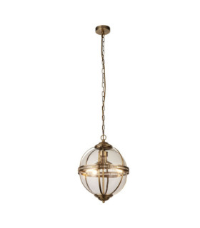 Coronet pendant light Mild steel, glass Antique Brass