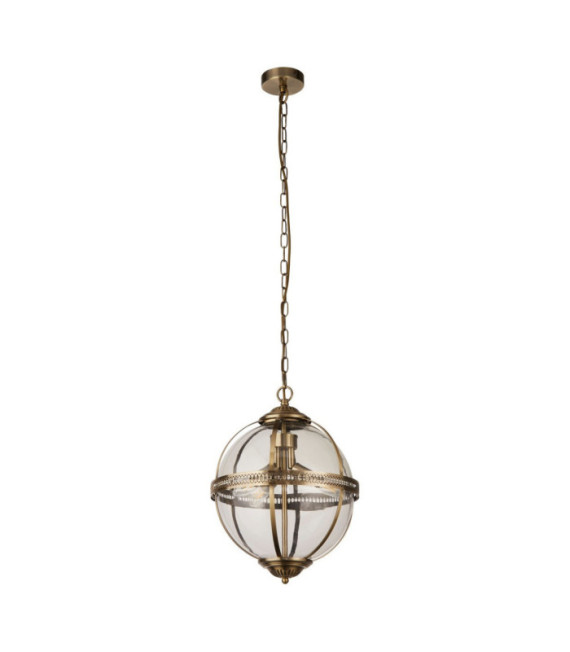 Coronet Pendelleuchte Weichstahl, Glas Antikmessing