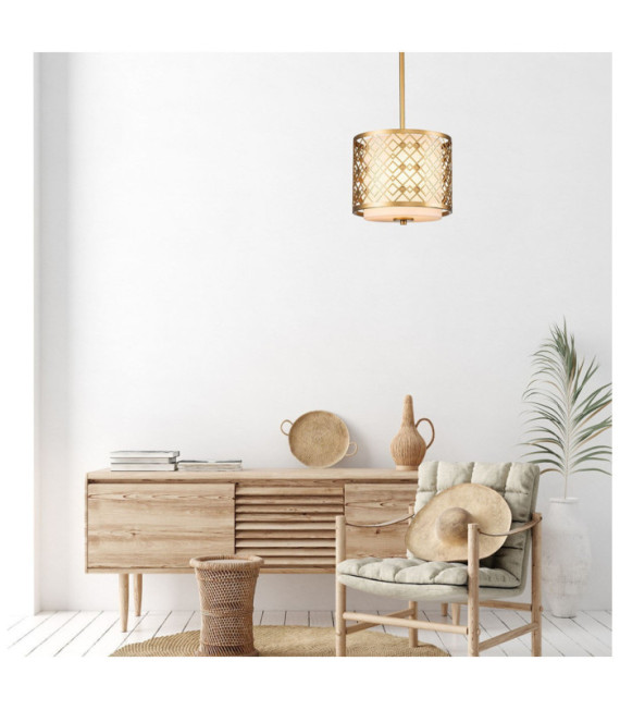 Lampadario Ziggy In Vetro, Acciaio Laccato Oro
