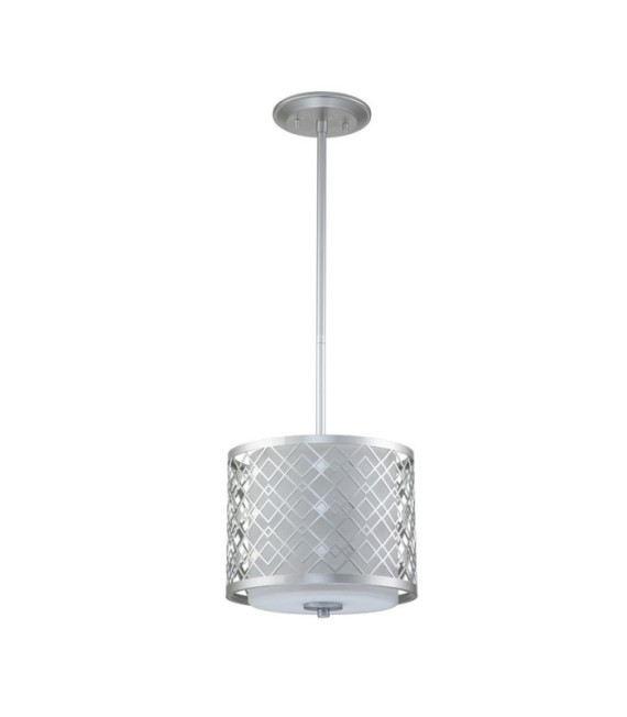 Ziggy Pendant Glass, Lacquered Silver Steel