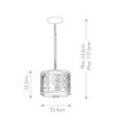 Suspension Ziggy Verre,Acier Argent Laqué