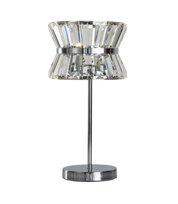 Lampada da tavolo Uptown Acciaio dolce, cristallo trasparente, cromo