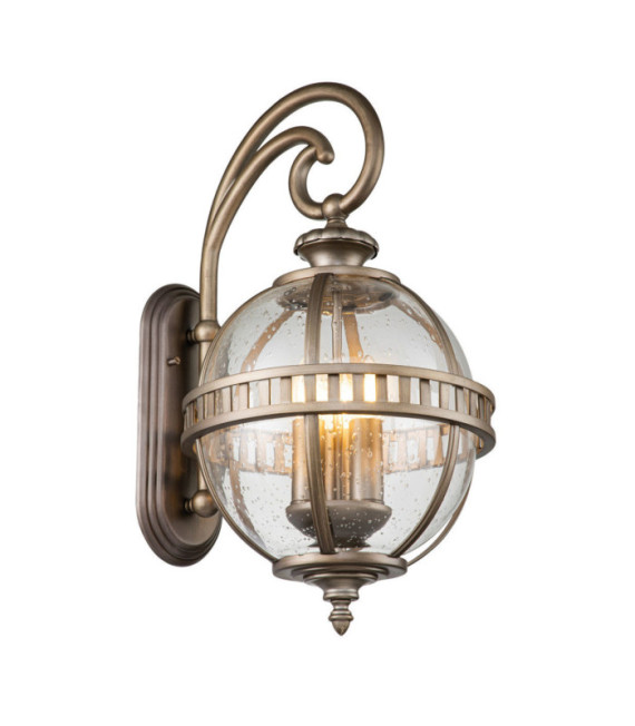 Kichler exterior wall light Aluminum, brass, transparent grained glass Burnished bronze